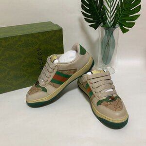 Gucci Brown Athletic Shoes with Distressed Finish🍒🍒🍒